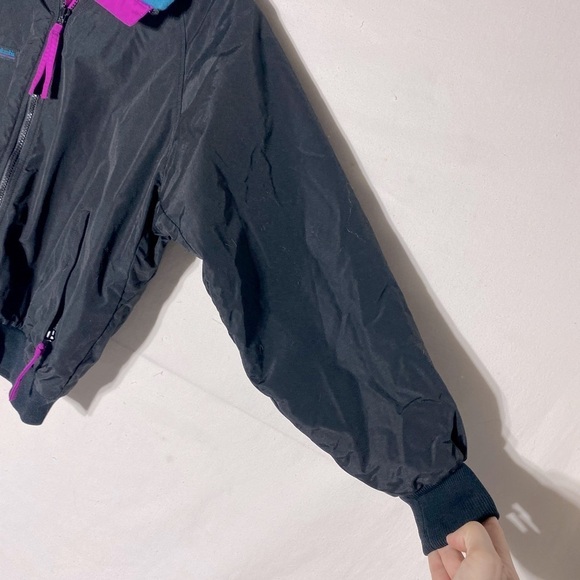 Vintage Columbia Black Teal Pink Fleece Lined Wind Breaker M - Picture 6 of 13